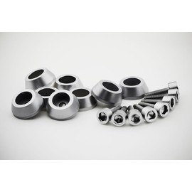Ballistic 814 Jester Silver Short Bolt Washer Kit for (1) Wheel Worth (8 Pieces)