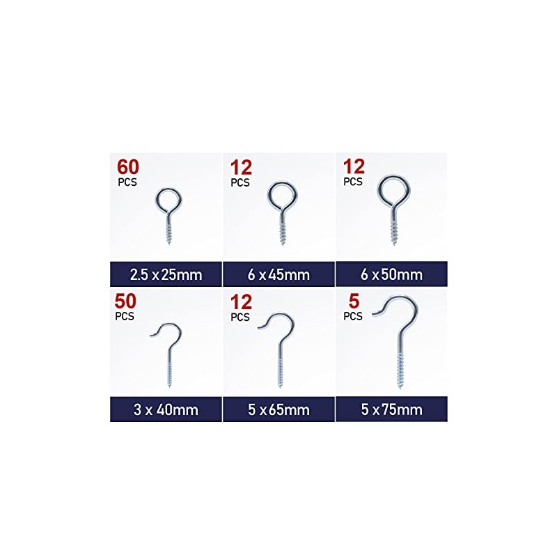 CCLIFE Screw Hooks Stainless Steel Eye Screw Hooks for Screwing