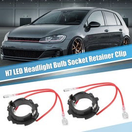 uxcell 2pcs H7 LED Headlight Bulb Base Holder Adapters Socket Retainer Clip Fit for Volkswagen GTI 2006-2019