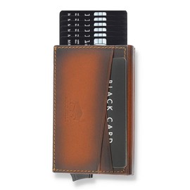 Solo Pelle Leather Slim Wallet with RFID Protection for up to 11 cards, model: Mech Leather, Cognac Brown Burned