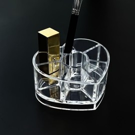 zaoalife Heart-shaped Makeup Storage Box Transparent Cosmetic Lipstick Display Holder Vanity Makeup Organizer