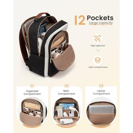 LOVEVOOK Laptop Backpack Womens 15.6 Inch, Work Bags for Women, Large Ladies Rucksack Back Pack for School Office College Travel, Lightweight Teacher Bag