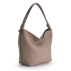 Balcos Women's Genuine Leather Soft Shrink Leather Handle Design Hobo Bag, Pink