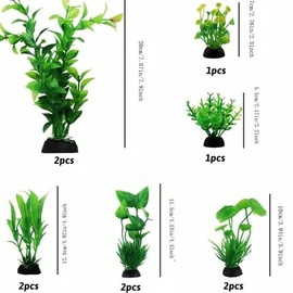 10 pcs Fish Tank Accessories Aquarium Decorations Green Plants,Large Fish Tank Accessories Goldfish Betta Tank Decor,Aquarium Decor Plastic Plants