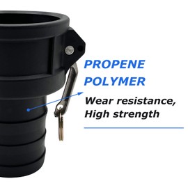 BITOTU 2PCS Camlock Fittings Poly Standard Couplings Cam Lock Fittings Polypropylene Cam Groove Fitting (0.75 inch, Type C)