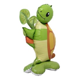 Selfstand 3D Animal Fox Koala Lion Elephant Panda Cow Rabbit dinosaur Triceratops Stegosaurus Baby shower Ball Foil Balloons Birthday Party Baby Shower Decorations Kids Toys (Base Turtle)