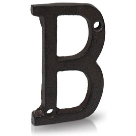 Basic Fundamentals 3-Inch Cast Iron Letters for Wall and Mailbox - Letter B - Industrial Design Mailbox Letters for Address Sign and House Decor - Black Brown
