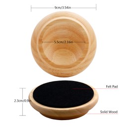 Pack of 4 Solid Wood Upright Piano Castors, Furniture Castors, HilerPunk Sofas, Beds, Chairs, Wheels, Cups, Pads, with Non-Slip and Noiseless Felt Pads, for Hardwood Floor Protectors, Natural Wood
