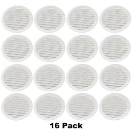 4" Round Plastic Louver Soffit Air Vent Reptile Screen Grille Cover (16, White)