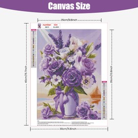 TOSTOG Diamond Painting Kits for Adults,Vase DIY Diamond Art Kit Full Drill Diamond Crystal Rhinestone Arts and Crafts Picture for Home Wall Decor 30x40cm