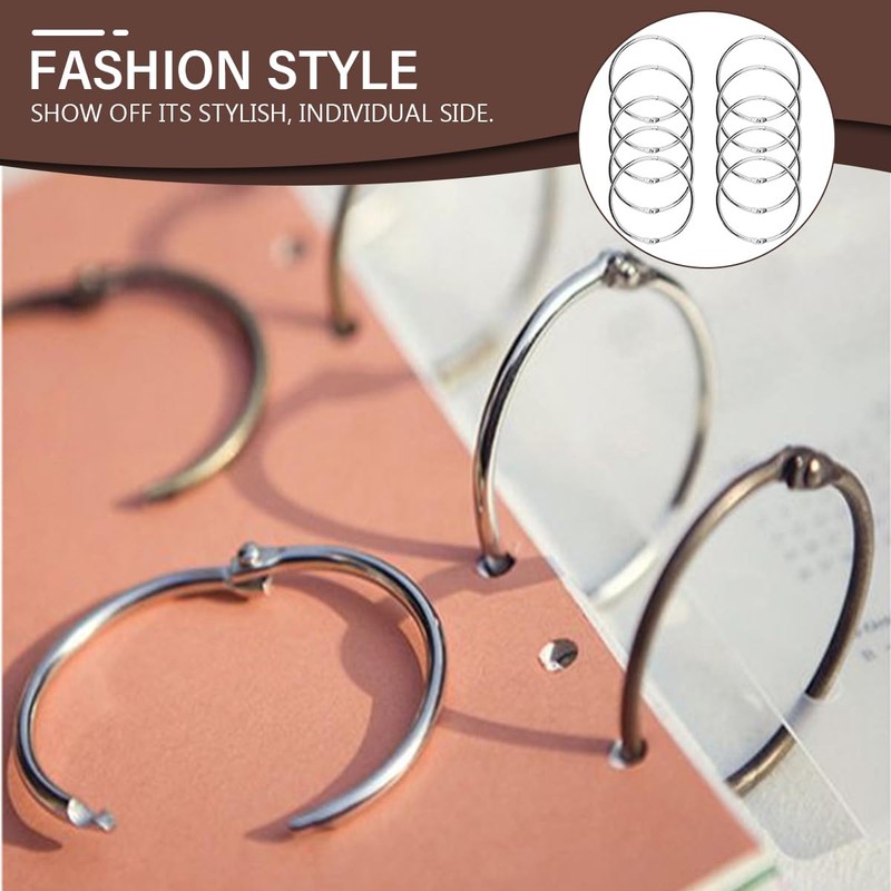 FERCAISH Large Binder Rings 6cm, 10 Pack 2.3 Inch Book