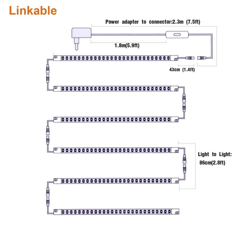Led Light Strips Kit, (6) 12'' Linkable Light Bars +