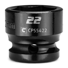 Capri Tools 22 mm Stubby Impact Socket, 1/2 in. Drive, 6-Point, Metric (CP55422)