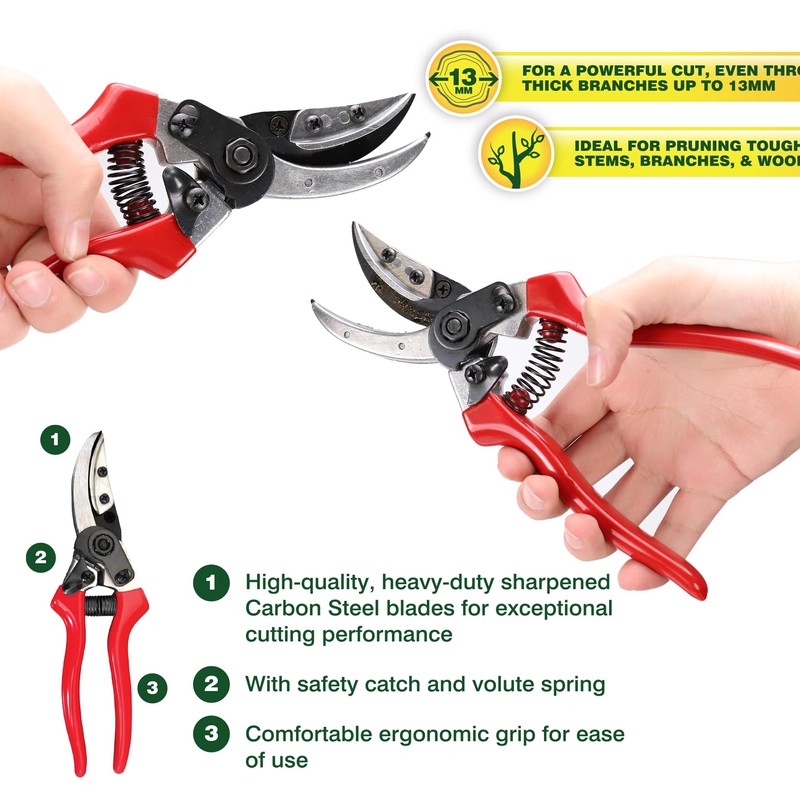 Dekton Heavy Duty Pro by Pass Pruner – Ergonomic Gardening