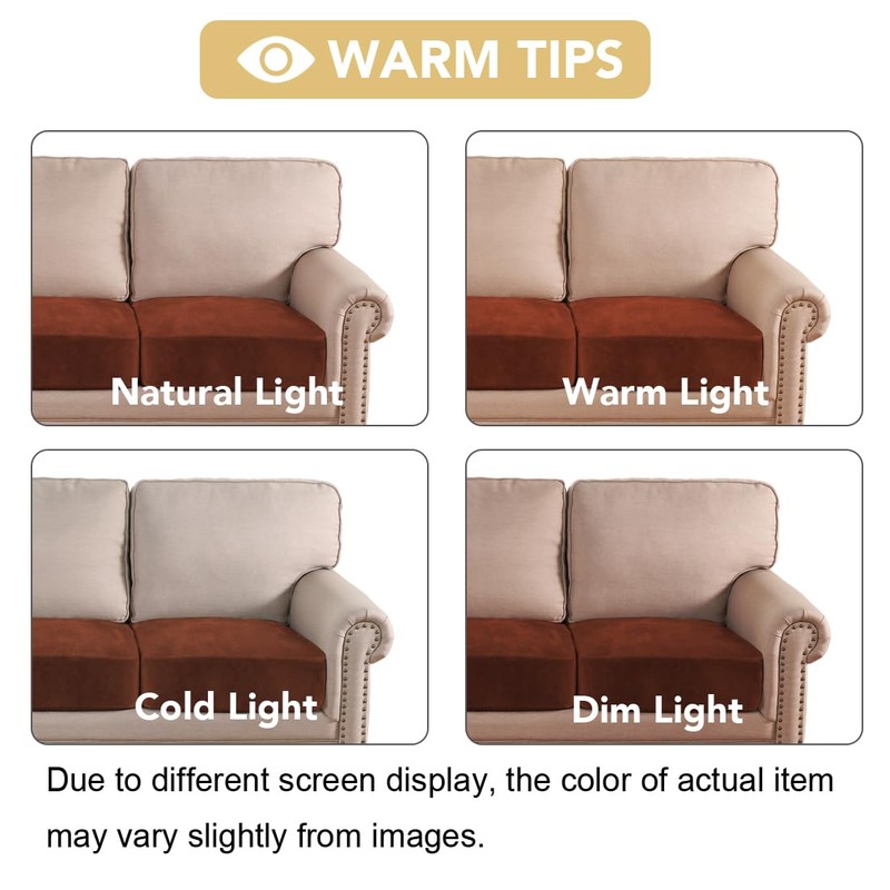 H.VERSAILTEX Velvet Stretch Couch Cushion Cover Plush Cushion Slipcover for