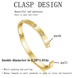 TICVRSS 18K Gold Plated Clover Bracelet Love bangle Set for Women Stack Cute Fashion Simple Friendship Bracelet Lucky Link Bracelets Jewelry Gifts Trendy for Women ((Black+Gold)-6.3in)