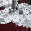 Simhomsen Embroidered Silver Poinsettia Table Runner for Christmas (14×106 inches)