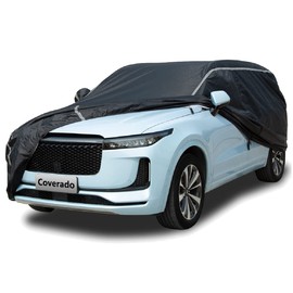 Car Cover Waterproof All Weather, Coverado Soft Cotton Lined Hail Protector Car Cover with Zipper Door, Outdoor Sun UV Rain Snow Protection Car Covers for Automobiles Universal Fit SUV (170"-190")