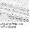 jinchan Black and White No Hook Shower Curtain Inky Herringbone