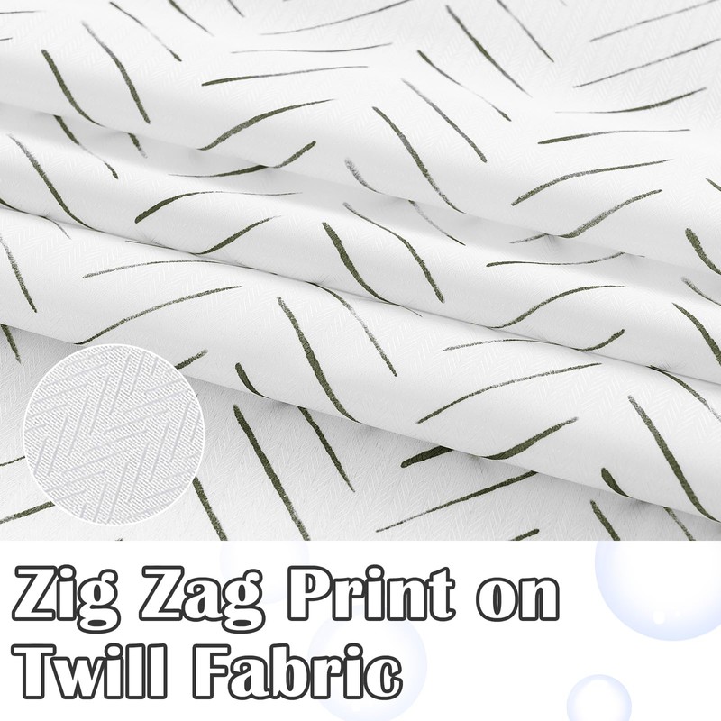 jinchan Black and White No Hook Shower Curtain Inky Herringbone