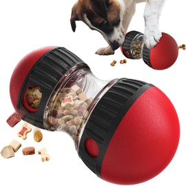 TAGNEFLOR Juguete Interactivo para Perro,Juguete Ajustable de alimentación Lenta para Perros,Comedero de Juguete para Perros,Apto para Todos los Perros (Rojo)