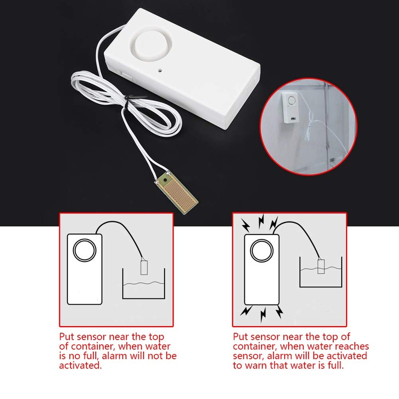Water Overflow Sensor Detector Sink Overflow Sensor Alarm Water Leak