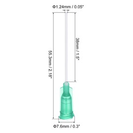 QUARKZMAN 50pcs 18G Plastic Luer Lock Dispensing Needles, 1.5" PTFE Needle Tube, PP Heat Resistant Plastic Blunt Tip for Liquid Glue Gun, Green