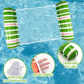 Pool Floaties for Adults - 6 Pack Inflatable Pool Float, Portable Water Hammock, Vacation Must-Haves for Beach, Travel, and Summer Fun