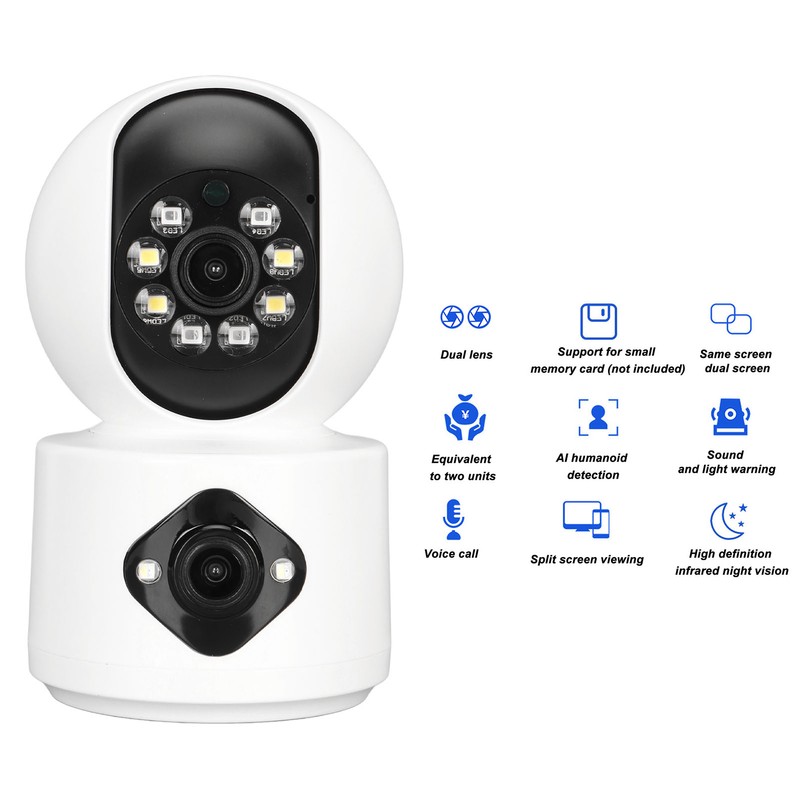 Dual Lens Security Camera 4MP HD WiFi AP Hotspot Surveillance
