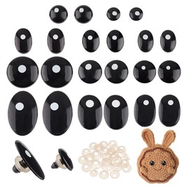 PH PandaHall 120pcs Plush Eyes Oval Doll Eyes Doll Eyes 12 Style Eye Eye Teddy Eye Eye Craft Doll Making DIY Craft Craft DIY Craft Parts Material Handmade Sewing with Washer