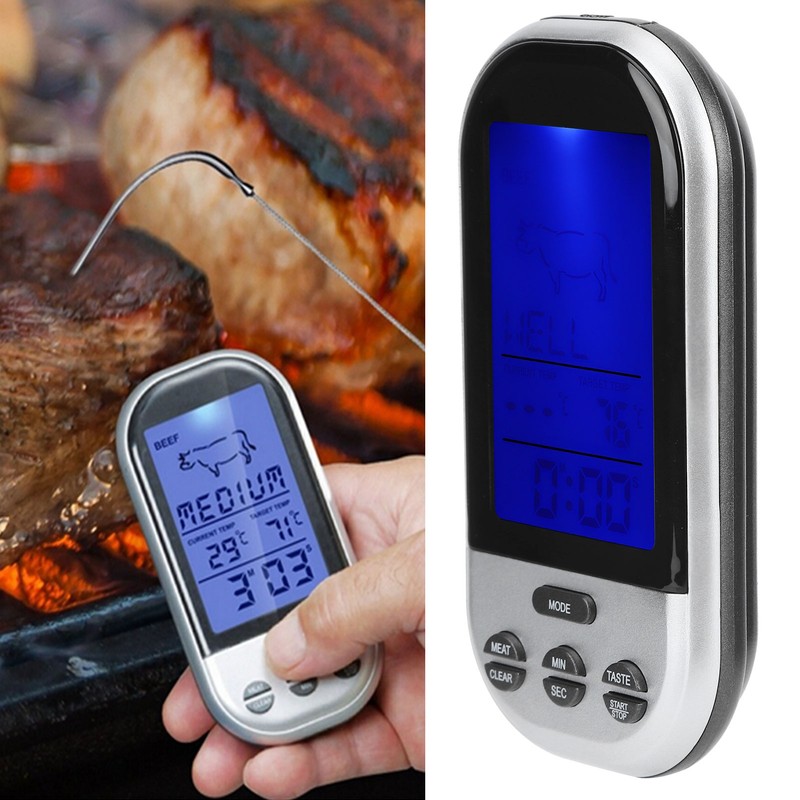 Wireless Electronic Digital Food Meat Thermometer with Probe for Grilling