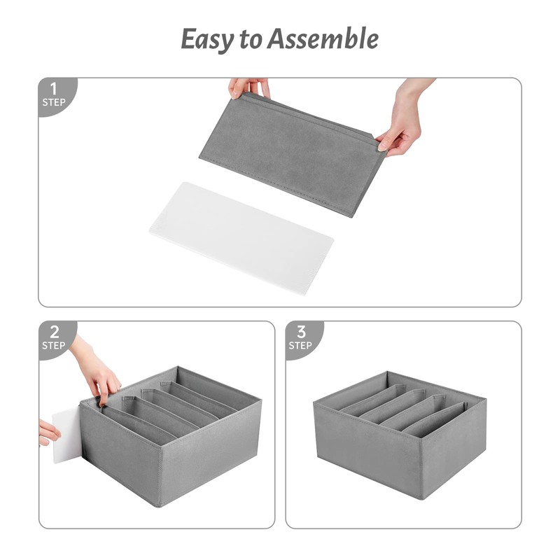 Coorganisers Jeans Drawer Organizer for Clothes 5 Compartments Storage Box