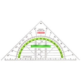 Brunnen Colour Code Piece Geometry Set Square, Office School Geometry Set Square Drawing Drafting Triangle Geometry Set, Plastic, Green