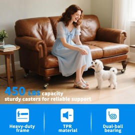 MySit 2 inch Plate Brass Vintage Antique Furniture Ball Caster Set of 4,Swivel Casters for Furniture Legs, Cabinet, Sofa (4pc)