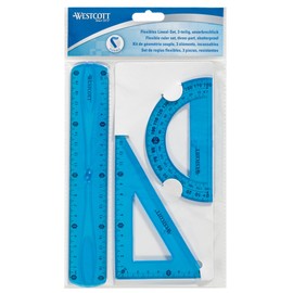Westcott 10301 00 Flexible Ruler Set – Plastic – Assorted Colours