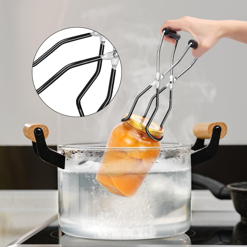 Canning Jar Lifter, Canning Tongs, Stainless Steel Jar Lifter with