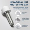 Drenky M8 Protective Caps, Hexagonal, Spanner Size 13, Pack of