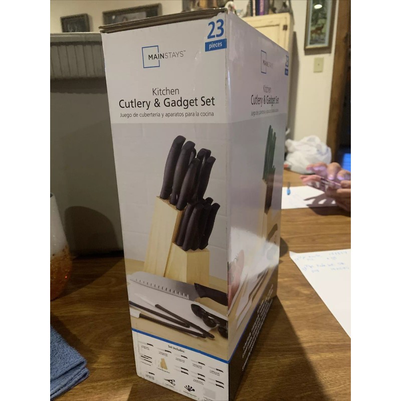 Kitchen 23 Piece Knife & Kitchen Set with Storage Block