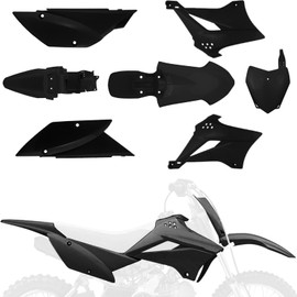 BAOUFF Plastics Kit for KLX110,Dirt Bike Fairing Body Work Set Mudguard with Number Plate for Pit Bike KLX 110 2010-2025/KLX 110L 2010-2024 Black