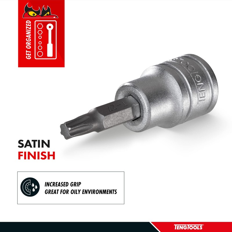 Teng Tools TX27 1/4 Inch Drive Metric Torx TX Chrome