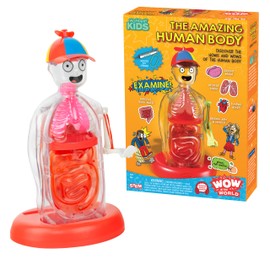 Wow in The World The Amazing Human Body Kit by Thames & Kosmos, Interactive Mechanical Anatomy Model with Pumping Heart, Lungs, Digestive Tract, Luminous Bones, Brain and More Science
