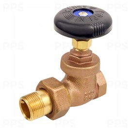 Steam Radiator Gate Valve 1 in. FIP x Male Union Heavy Duty Brass Steam Gate Valve Union with Molded Thermal Plastic Handle