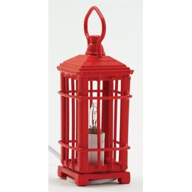 Unbranded 12V Dollhouse Miniature 1-1/2" Metal Red Lantern
