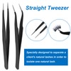 2 Pieces Straight and Curved Tip Tweezers Eyelash Extension Tweezers,