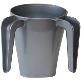 Majestic Giftware Plastic Washing Cup for Netilat Yadayim - WCP-GY | 5.5" Judaica Wash Cup Negel Vasser with Dual Handle for The Jewish Ritual (Grey)