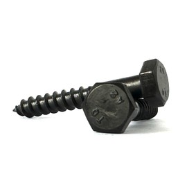M6 x 25mm - Black Stainless Steel - Hex Head Coach Screw Bolts - Perfect for TV/Wall Mounting Brackets, Shelving Wood, Decking, Mansonry/Bricks, Concrete, Indoor and Outdoor Projects - 10 Pack