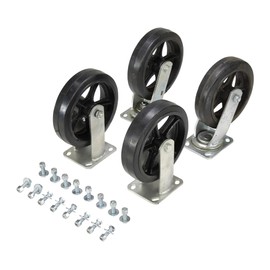 Vestil D-CK4-MR8-2 Mold-on-Rubber Plate Caster Set for Self-Dumping Hopper, 8" Diameter Wheels, 2400 lb. Capacity