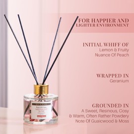 Soul & Scents Midnight Rose Flower Scented 4.06 oz (120ml) Reed Diffuser Set with 6 Fiber Sticks for Room Decor | Home Fragrance Reed Diffuser | Air Freshners for Home