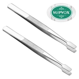 Supvox Stamp Tweezers Philately Stamps Collector's Tool Pack of 2 (Silver)