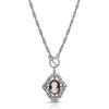 1928 Jewelry Victorian Filigree Crystal Black & White Cameo Pendant